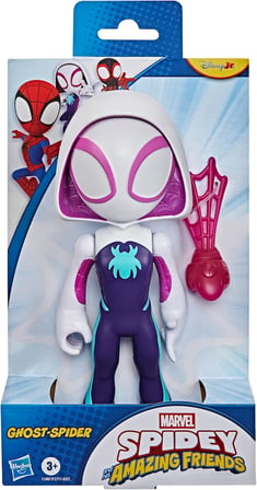 Spidey and His Amazing Friends süper büyük 22,5 cm Ghost-Spider aksiyon figürü, 3 yaşından büyük erkek ve kız çocukları için süper kahraman oyuncağı
