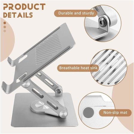 Zr 753 15.9" Alüminyum Katlanabililir 360 Derece Dönebilen Tablet ve Laptop Standı