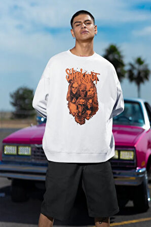 Slipknot Müzik Grubu Baskılı Unisex Oversize Sweatshirt
