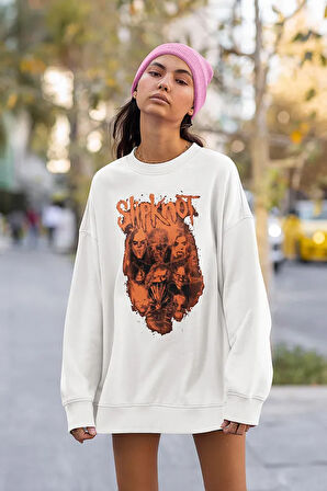 Slipknot Müzik Grubu Baskılı Unisex Oversize Sweatshirt