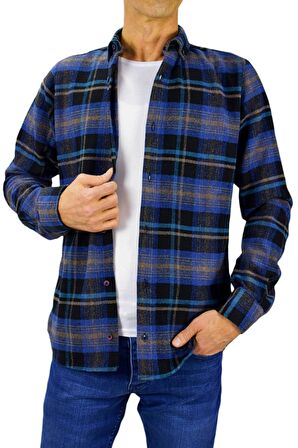 Erkek Silim Fit Ekose Oduncu Gömlek BGL-ST01711