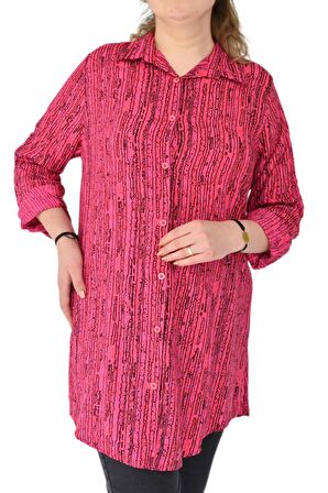 Kadın Çizğili Kol Kıvırmalı Tunik BGL-ST02106