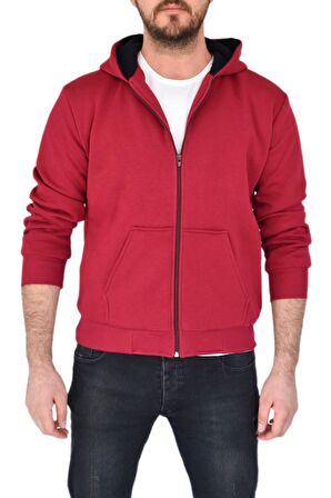 Erkek Bordo Kapüşonlu Sweat KLM001