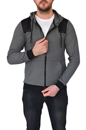 Erkek Fermuarlı Kapüşonlu Sweat Ottoman 6704 BGL-ST02305