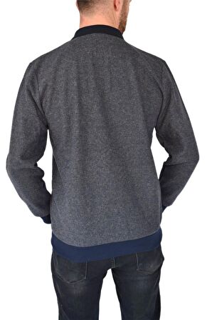 Erkek Büyük Beden Polo Yaka Cepli Sweatshirt 2265-BT BGL-ST02320