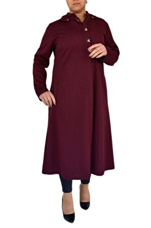 Kadın Kışlık Cepli Fermuarlı Kap Kapüşonlu Tunik BGL-ST02346