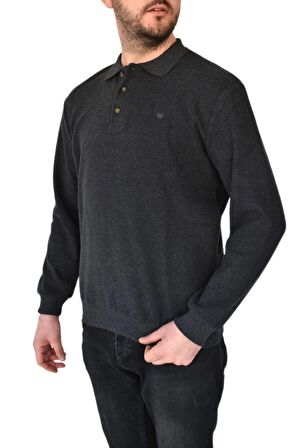 Erkek Büyük Beden Polo Yaka Sweatshirt 2260-BTL BGL-ST02353