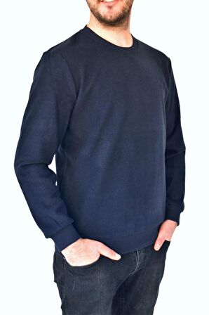 Erkek Büyük Beden Sıfır Yaka Sweatshirt 2268-BTL  BGL-ST02355