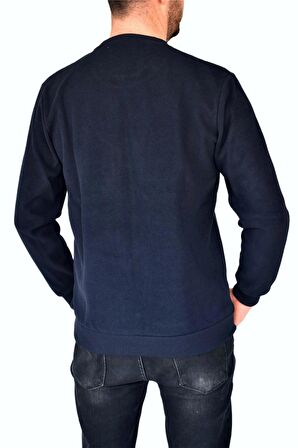 Erkek Büyük Beden Sıfır Yaka Sweatshirt 2268-BTL  BGL-ST02355