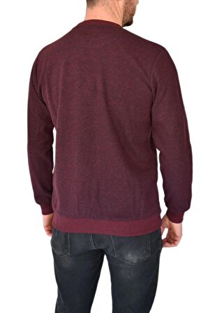 Erkek Büyük Beden Sıfır Yaka Sweatshirt 2245-BTL BGL-ST02357