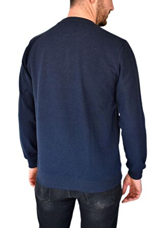 Erkek Büyük Beden Sıfır Yaka Sweatshirt 2245-BTL BGL-ST02357