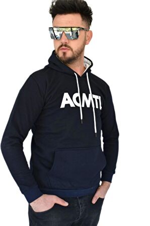 Erkek Lacivert Kapüşonlu Sweatshirt  ACMTL BGL-ST02360