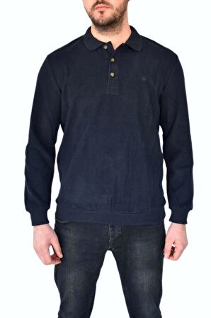 Erkek Büyük Beden Polo Yaka Sweatshirt 2260-BTL BGL-ST02353