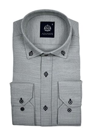 Erkek Silim Fitt Uzun Kol Gömlek Hasır Dokuma BGL-ST02983