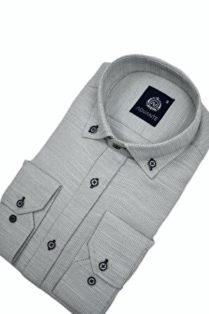 Erkek Silim Fitt Uzun Kol Gömlek Hasır Dokuma BGL-ST02983