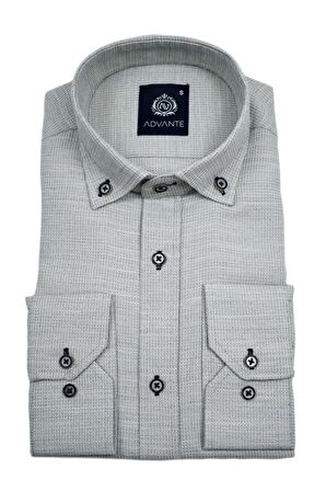 Erkek Silim Fitt Uzun Kol Gömlek Hasır Dokuma BGL-ST02983