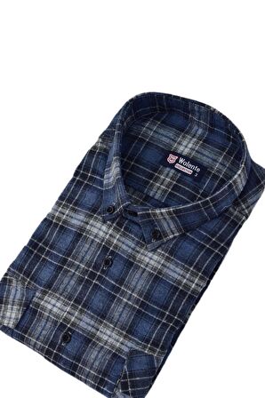 Erkek Pamuklu Kışlık Çift Cepli Kapaklı Gömlek BGL-ST03164