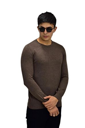 Erkek Spor Düz Sıfır Yaka Kazak R22920 BGL-ST03182