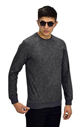 Erkek Spor Sıfır Yaka Sweatshirt R2264 BGL-ST03186