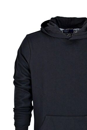 Erkek Kapüşonlu Basic Sweatshirt R2248 BGL-ST03192