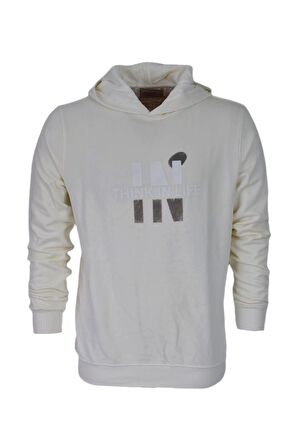 Erkek Kapüşonlu Baskılı Basic Sweatshirt R2222 BGL-ST03194