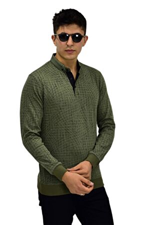 Erkek Polo Yaka Sweatshirt R2250 BGL-ST03196