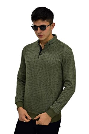 Erkek Polo Yaka Sweatshirt R2250 BGL-ST03196