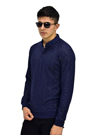 Erkek Polo Yaka Sweatshirt R2251 BGL-ST03198