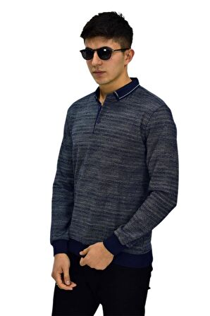 Erkek Polo Yaka Sweatshirt R2252 BGL-ST03199