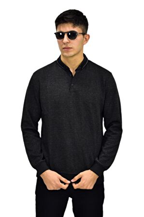 Erkek Polo Yaka Sweatshirt R2253 BGL-ST03200