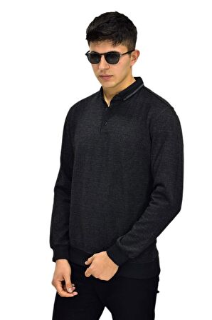 Erkek Polo Yaka Sweatshirt R2253 BGL-ST03200