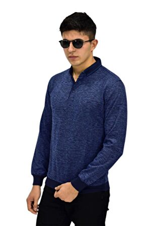 Erkek Polo Yaka Sweatshirt R2255 BGL-ST03201