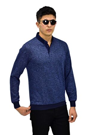 Erkek Polo Yaka Sweatshirt R2255 BGL-ST03201