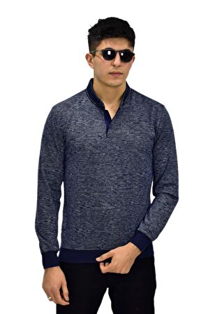 Erkek Polo Yaka Sweatshirt R2255 BGL-ST03201