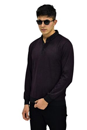 Erkek Polo Yaka Sweatshirt R2255 BGL-ST03201