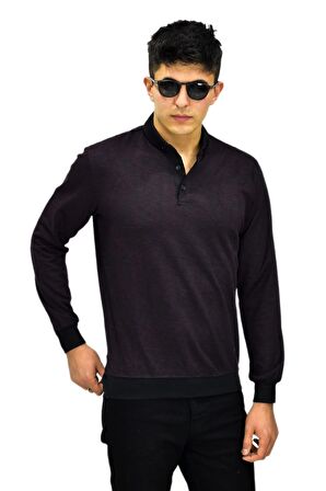 Erkek Polo Yaka Sweatshirt R2255 BGL-ST03201