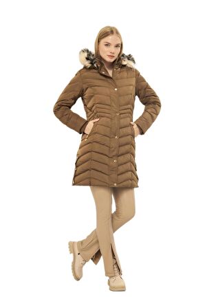 Kadın Büyük Beden Kapüşonlu Spor Mont M5302 BGL-ST03221