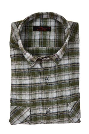 Erkek Pamuklu Kışlık Çift Cep Kapaklı Renk Gömlek BGL-ST03266