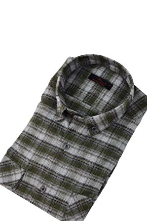 Erkek Pamuklu Kışlık Çift Cep Kapaklı Renk Gömlek BGL-ST03266