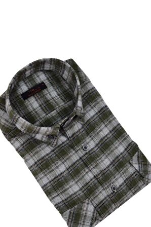 Erkek Pamuklu Kışlık Çift Cep Kapaklı Renk Gömlek BGL-ST03266