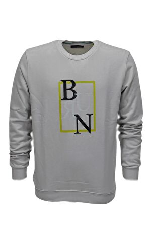 Erkek Baskılı Spor Sıfır Yaka Sweatshirt R2202 BGL-ST03189