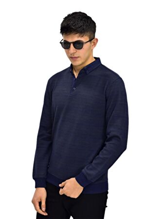 Erkek Polo Yaka Sweatshirt R2252 BGL-ST03199