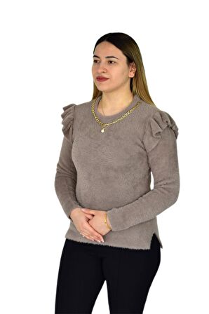 Kadın Yumoş Triko Zincirli Kazak BGL-ST03356