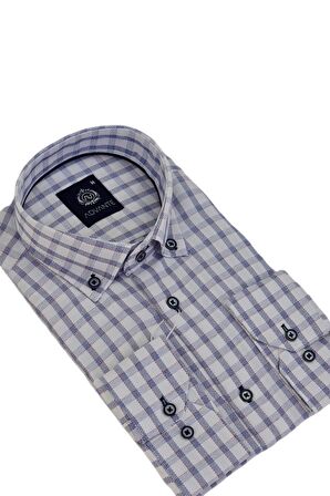 Erkek Klasik Uzun Kol Ekose Gömlek BGL-ST03509