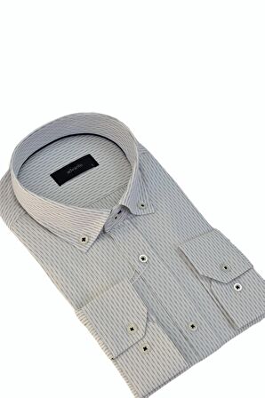 Erkek Klasik Uzun Kol Çizğili Gömlek BGL-ST03510