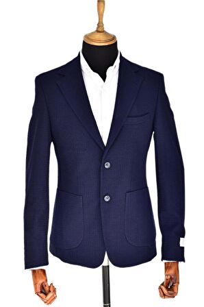 Erkek Tek Spor Ceket Çift Yırtmaçlı Gofre BGL-ST03587