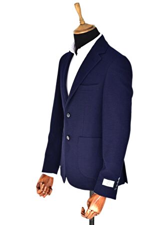 Erkek Tek Spor Ceket Çift Yırtmaçlı Gofre BGL-ST03587