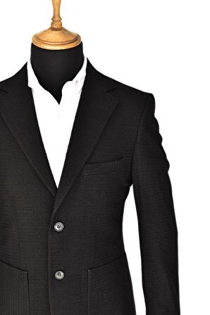 Erkek Tek Spor Ceket Çift Yırtmaçlı Gofre BGL-ST03587