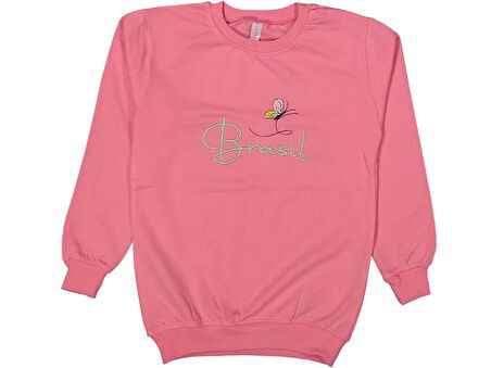 Kız Çocuk Mevsimlik Kelebek Nakışlı Sweatshirt BGL-ST03638