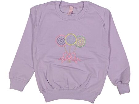 Kız Çocuk Mevsimlik Şeker Nakışlı Sweatshirt BGL-ST03640